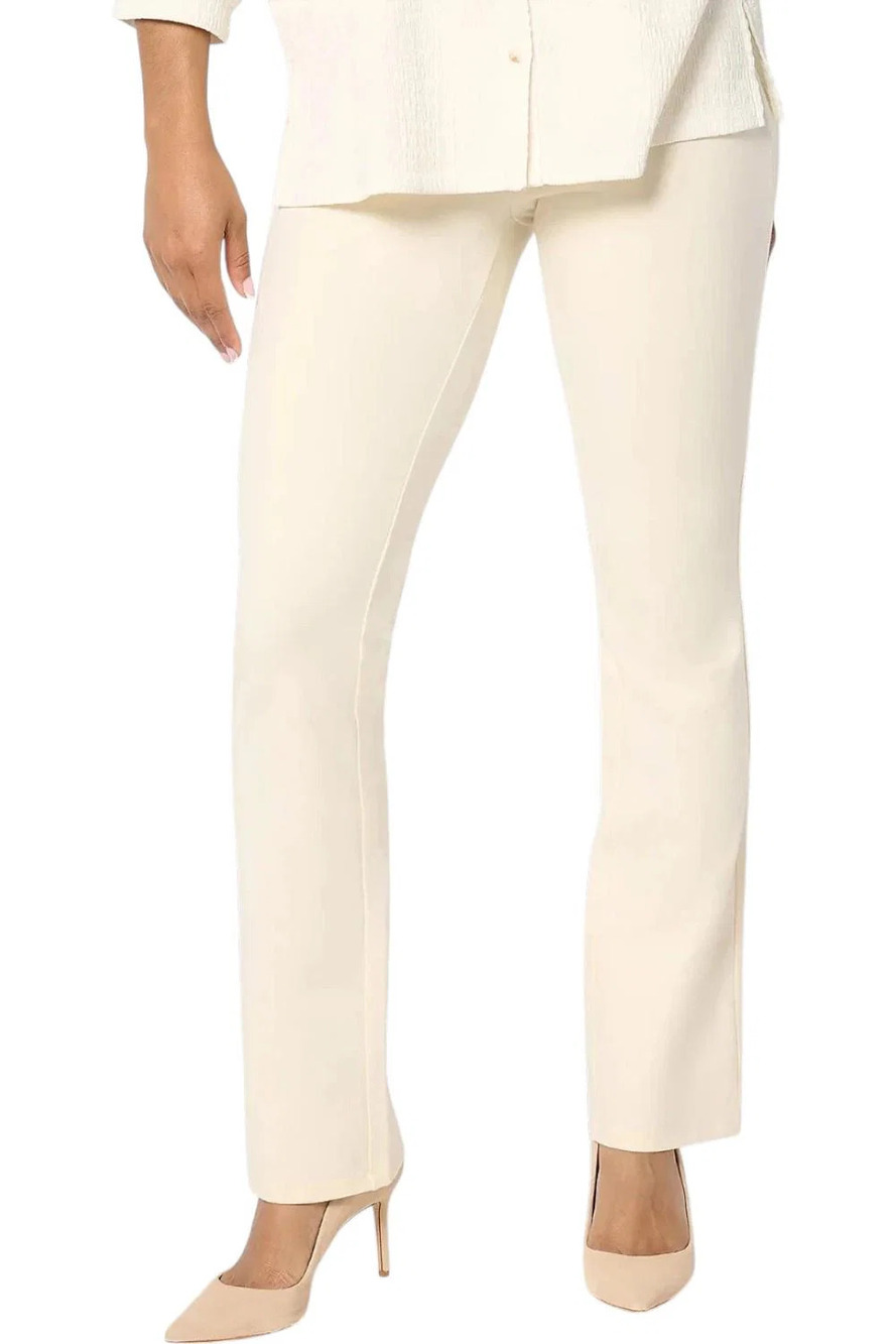 Women With Control Women's Tummy Control Baby Bell Pants Ecru - Regular